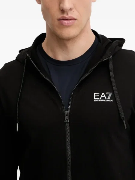 Hanorac cu glugă Ea7 Emporio Armani negru