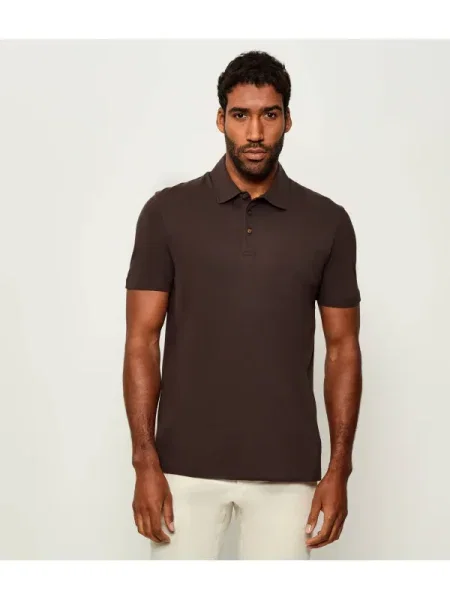 BOSS BLACK Polo Parris | BECKHAM X BOSS cu adaos de mătase negru
