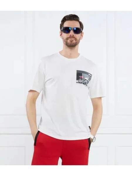 BOSS ORANGE Tricou TeeMotor | Relaxed fit alb