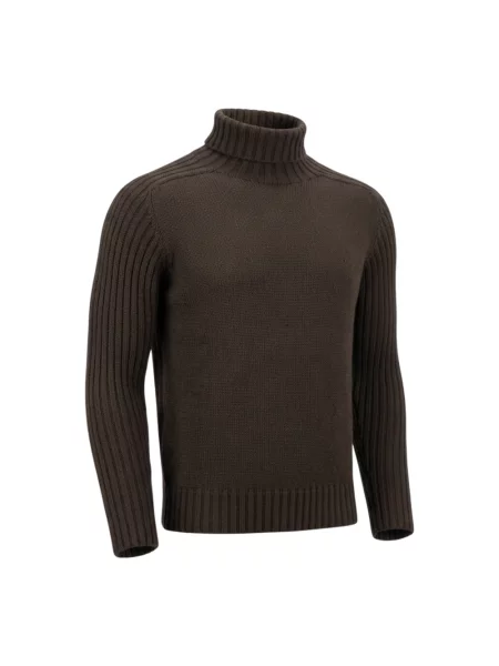 Sweter z golfem Gran Sasso wełniany brązowy
