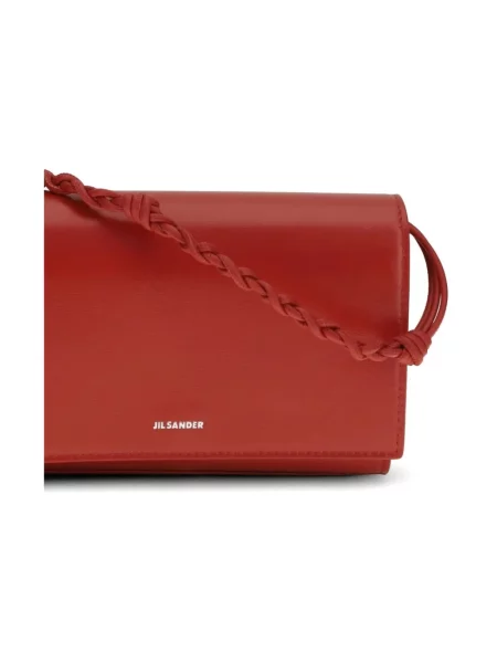 Portfel Jil Sander skórzany czerwony