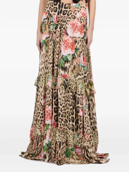 Fusta maxi Roberto Cavalli cu model floral cu imagine