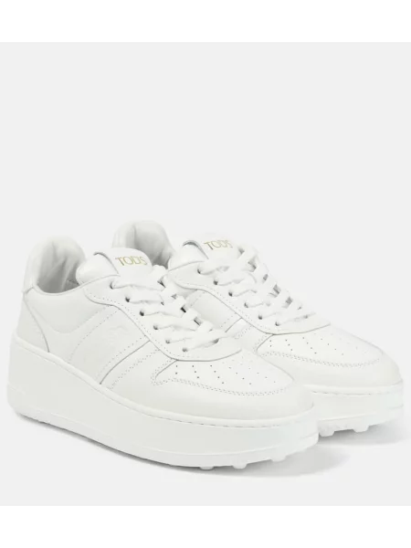 Usnjene superge Tod's s platformo bela