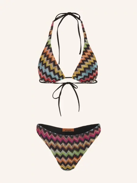 Missoni Bikini Typu Trójkąt Z Brokatową Lamówką schwarz czarne
