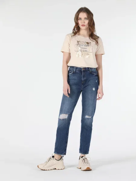 Джинси Colin’s комбінований верх синій