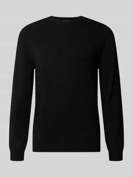 Sweter z dzianiny o kroju regular fit z mieszanki Antony Morato czarny