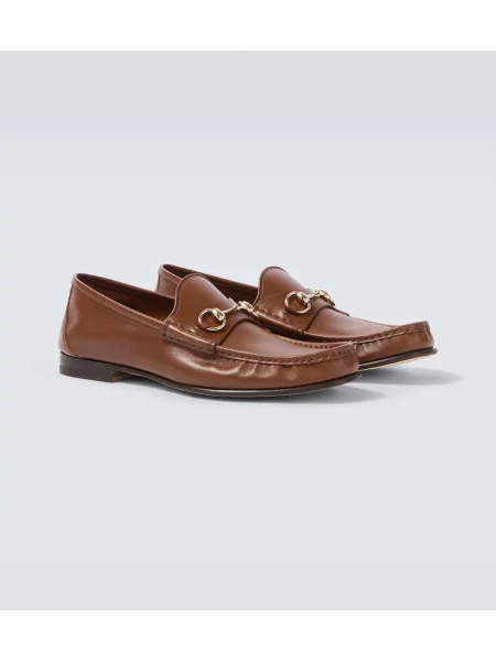 Pantofi loafer Gucci din piele maro