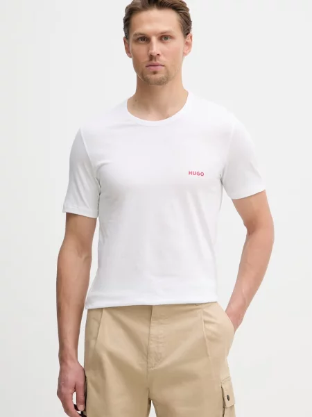 HUGO tričko T-SHIRT RN TRIPLET P červené
