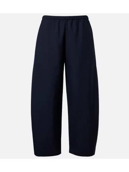 Pantaloni Khaite de lână albastru