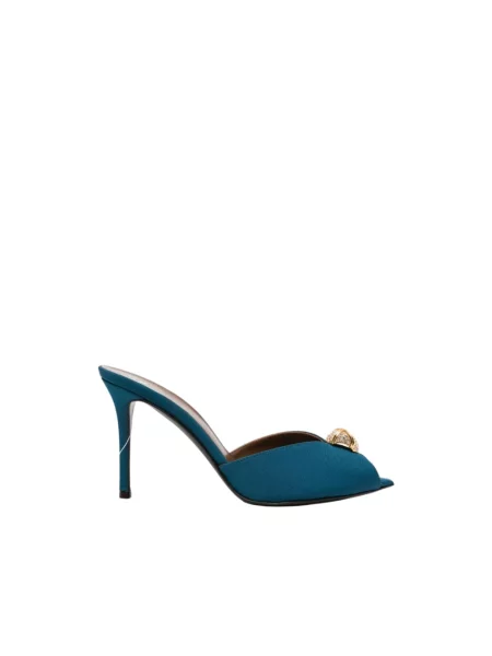 Klapki mules Giuseppe Zanotti z otwartym noskiem niebieskie