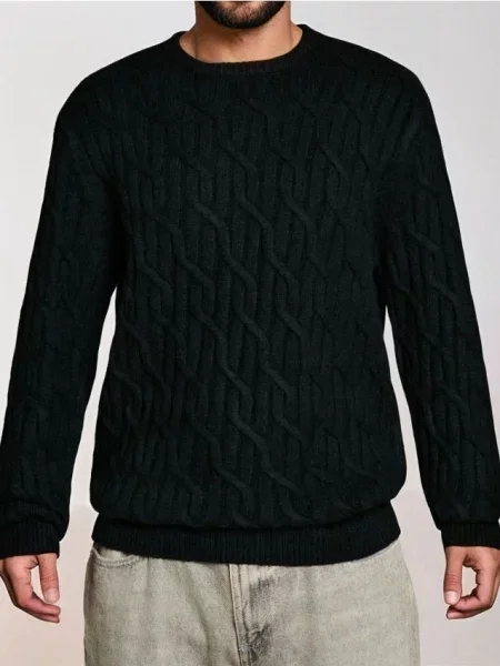 Sinsay Svetr z dekorativního úpletu černá