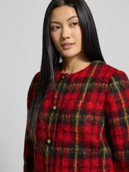 Żakiet o kroju regular fit z domieszką wełny z alpaki model „MIRALEE” Lauren Ralph Lauren czerwona
