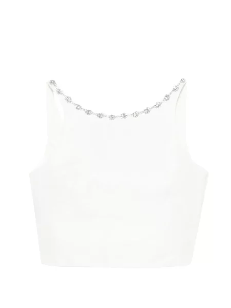 Top Maje de cristal alb