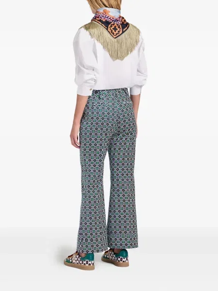 Pantaloni La Doublej cu imagine cu imprimeu geometric negru