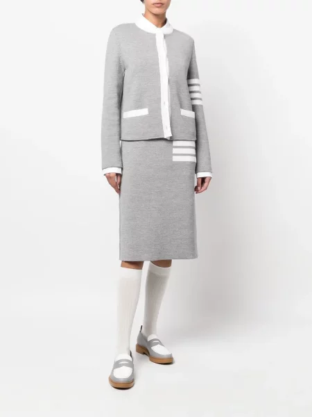 Cardigan Thom Browne cu dungi gri