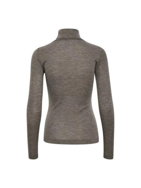 Sweter z golfem Inwear w kolorze melanż do golfa brązowy