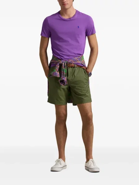 Siuvinėtos zomšinės pledinės maudymosi kelnaitės Polo Ralph Lauren mėlyna