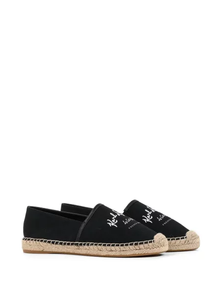 Espadrile Karl Lagerfeld upletena s autogramom crna