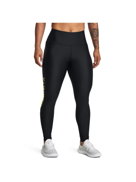 Legginsy Under Armour HeatGear Logo o pełnej długości czarno-zielone XS zielone