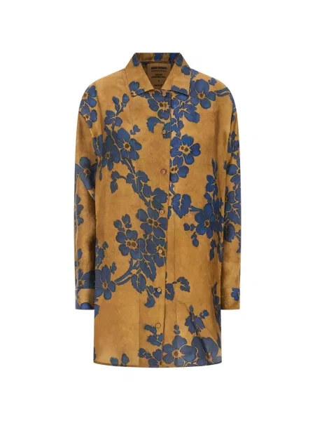 Lung cămașă Uma Wang cu model floral cu imagine galben