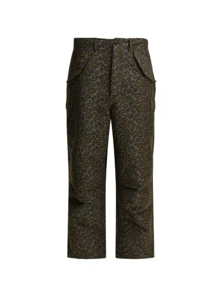 Pantaloni Beams Plus cu imagine cu model leopard gri