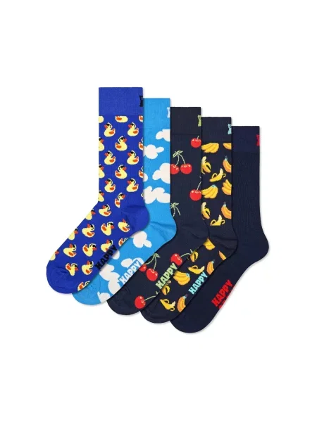 Happy Socks Ponožky námořnická modř / světlemodrá / žlutá / červená bílá