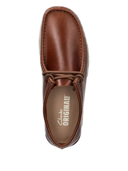 Loafersy Clarks Originals sznurowane skórzane brązowe