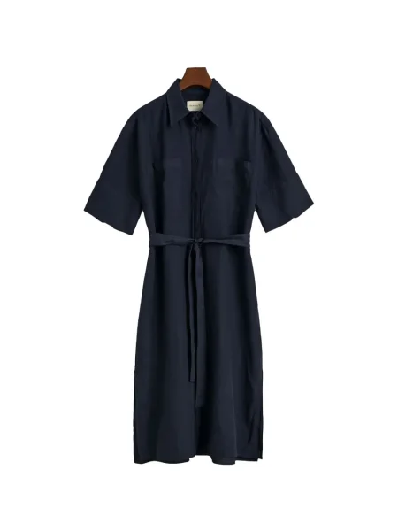 Rochie tip cămașă Gant până la genunchi de costum albastru