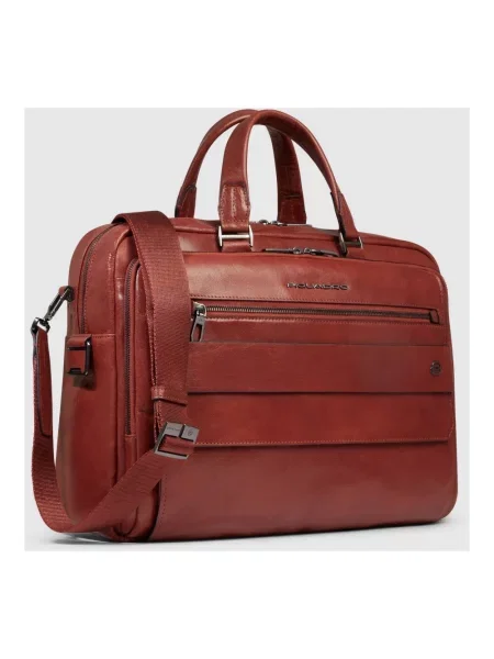 Torba na laptopa Piquadro skórzana brązowa