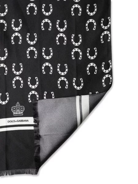 Fular Dolce & Gabbana de mătase cu imagine negru