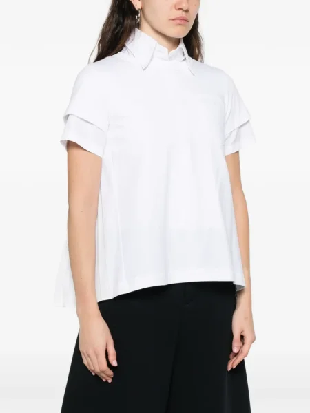 Tricou Sacai cu volane alb
