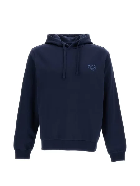 Hanorac cu glugă A.p.c. cu broderie cu cordon albastru