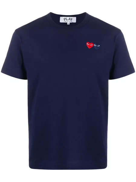 Scurt tricou Comme Des Garcons Play cu motiv cu inimi albastru