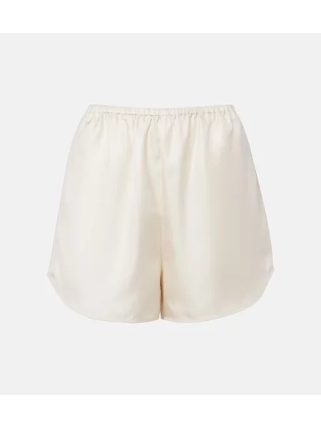 Pantaloni scurți Loulou De Saison din satin alb