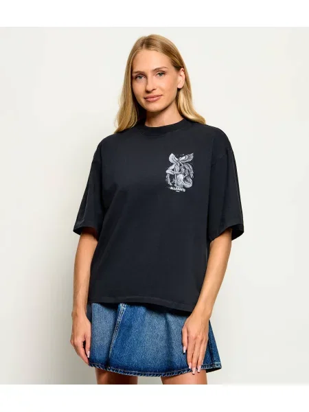 AllSaints Tricou Seraph Amelie | Oversize fit negru