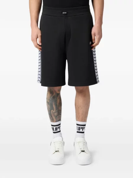 Pantaloni scurți Philipp Plein cu dungi negru