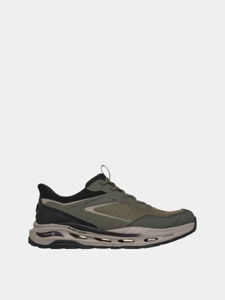 Кросівки повсякденні Skechers ARCH FIT ORVAN ULTRA шкіра з покр./поліурет/поліест оливковий