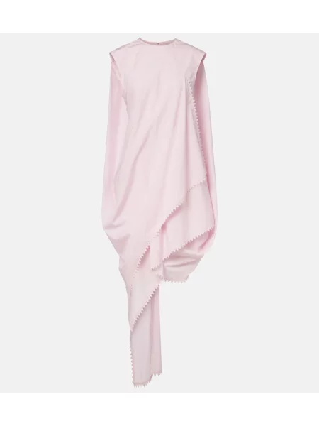 Rochie Jacquemus asimetrică din poplin roz