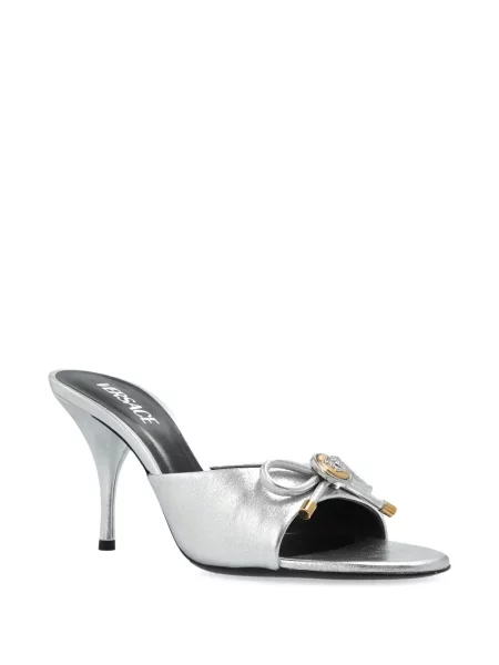 Sandale Versace din piele argintiu