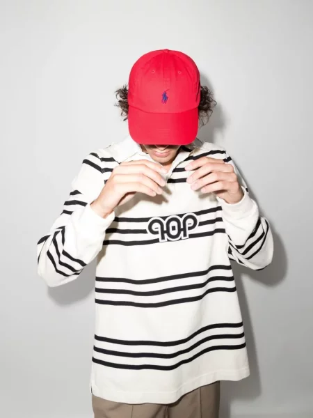 Siuvinėtas kepurė su snapeliu Polo Ralph Lauren mėlyna