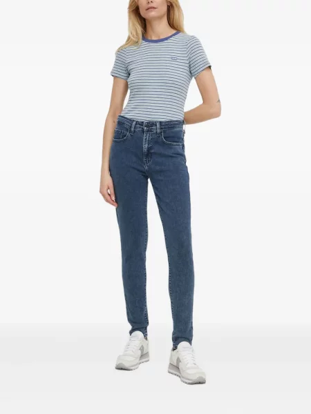 Ретро слаб дънки skinny fit Levi's® с разкъсвания синьо