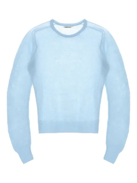 Top Auralee wełniany niebieski