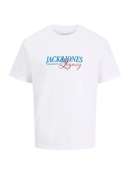 Jack & Jones Junior Tricou JJJADE albastru / roşu închis alb