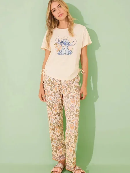 Пижама women'secret LILO & STITCH дамска от бежово