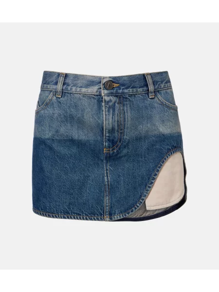 Fustă din denim The Attico albastru