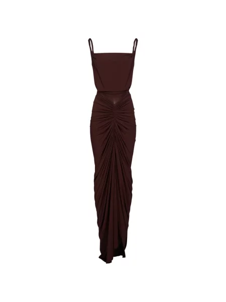 Rochie maxi Rick Owens Lilies cu volane roșu