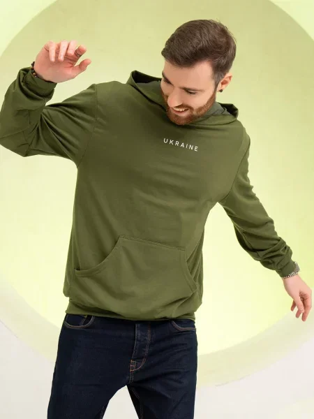 Худі ISSA Plus бавовна/поліестер хакі