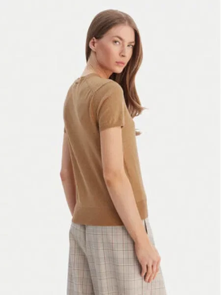Polo Ralph Lauren pulover kratkih rukava za žene s pamukom bež