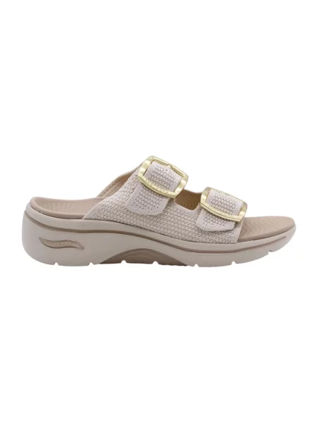 Klapki Skechers beżowe