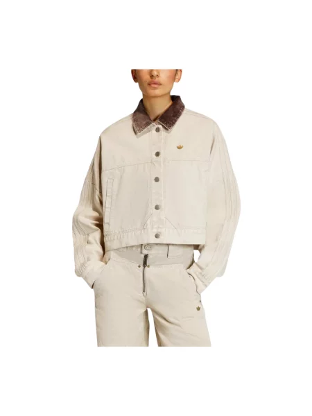 Kurtka adidas P Ess Canvas Tracktop Jacket Stone Khaki S beżowa